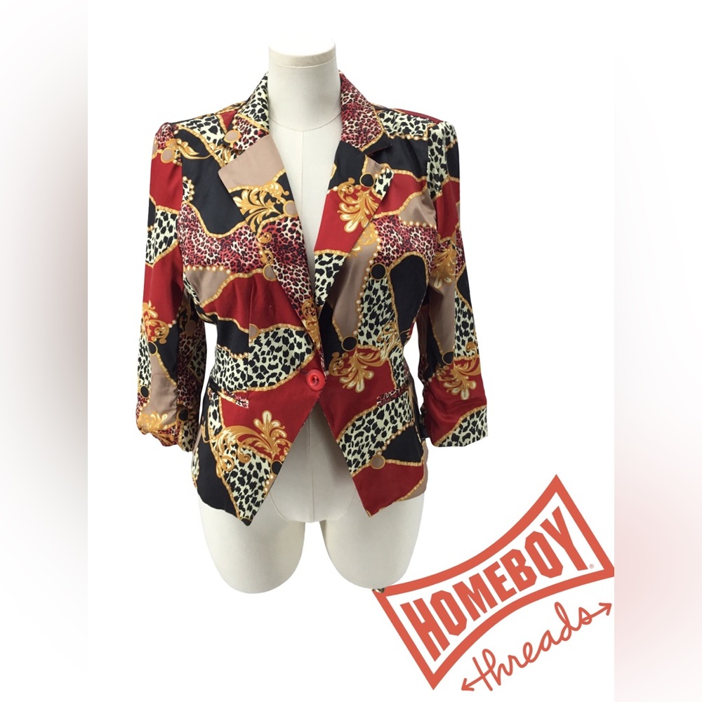 Women's Red Patterned Jacket